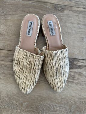 Steve Madden Women's Cairo Mule Natural Raffia Size 9 Slip On